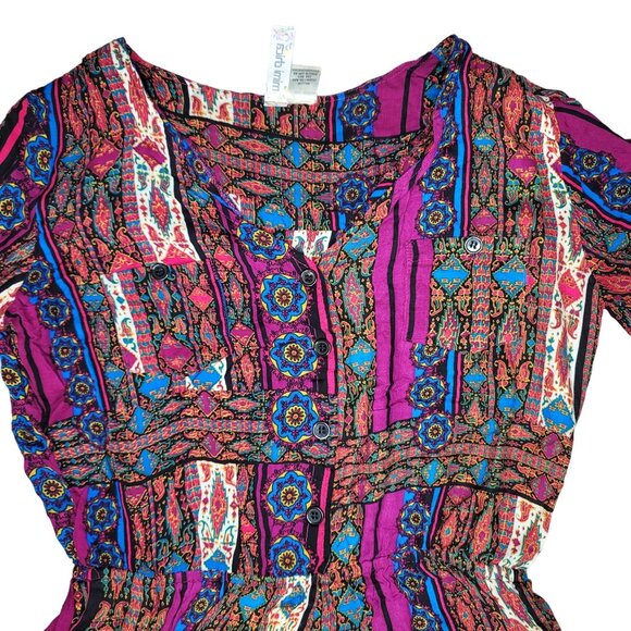 Mimi Chica Women's Bohemian Print Romper XL 100% Rayon Colorful & Comfortable - Picture 4 of 4
